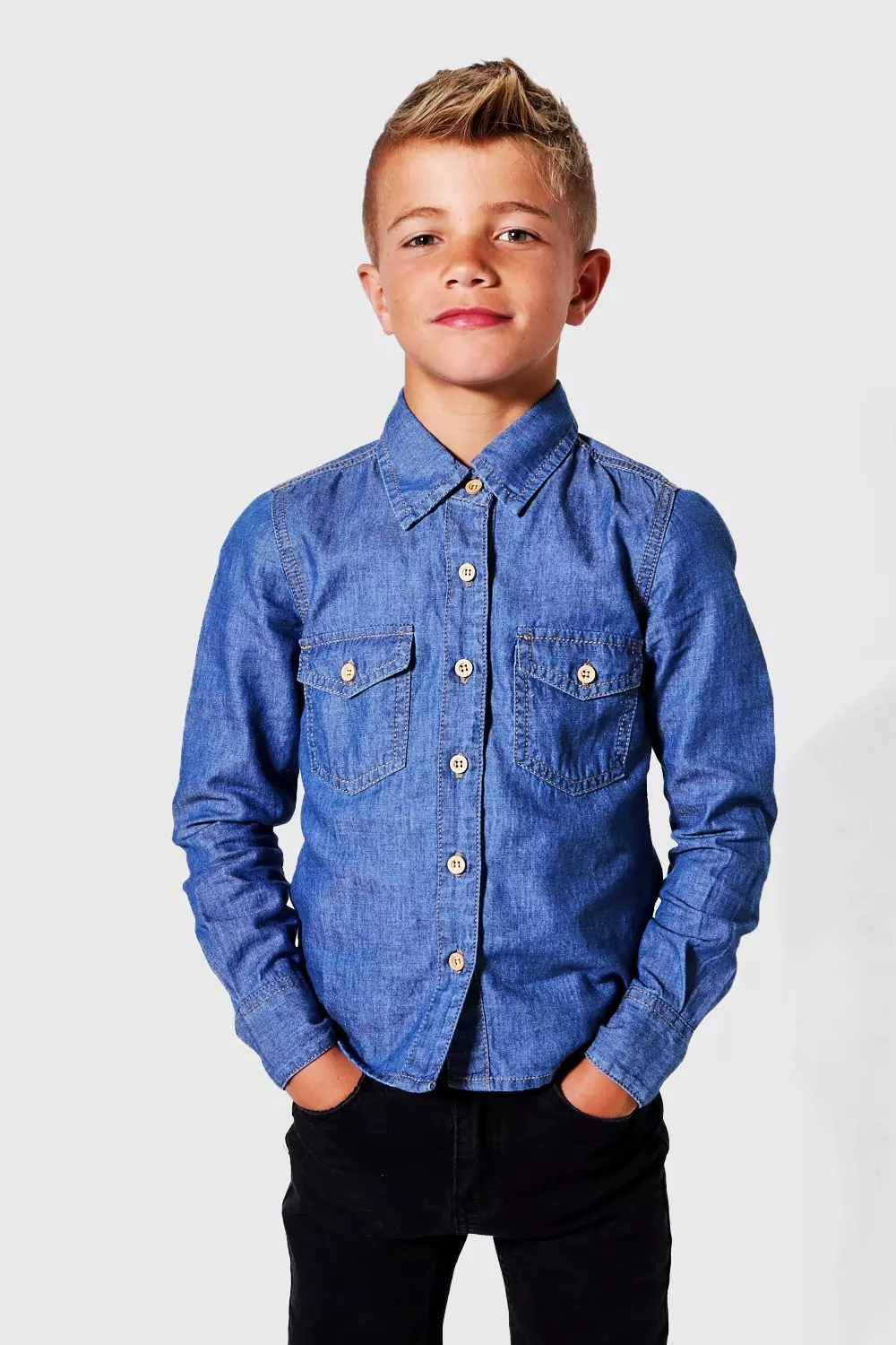 Boys denim button up outlet